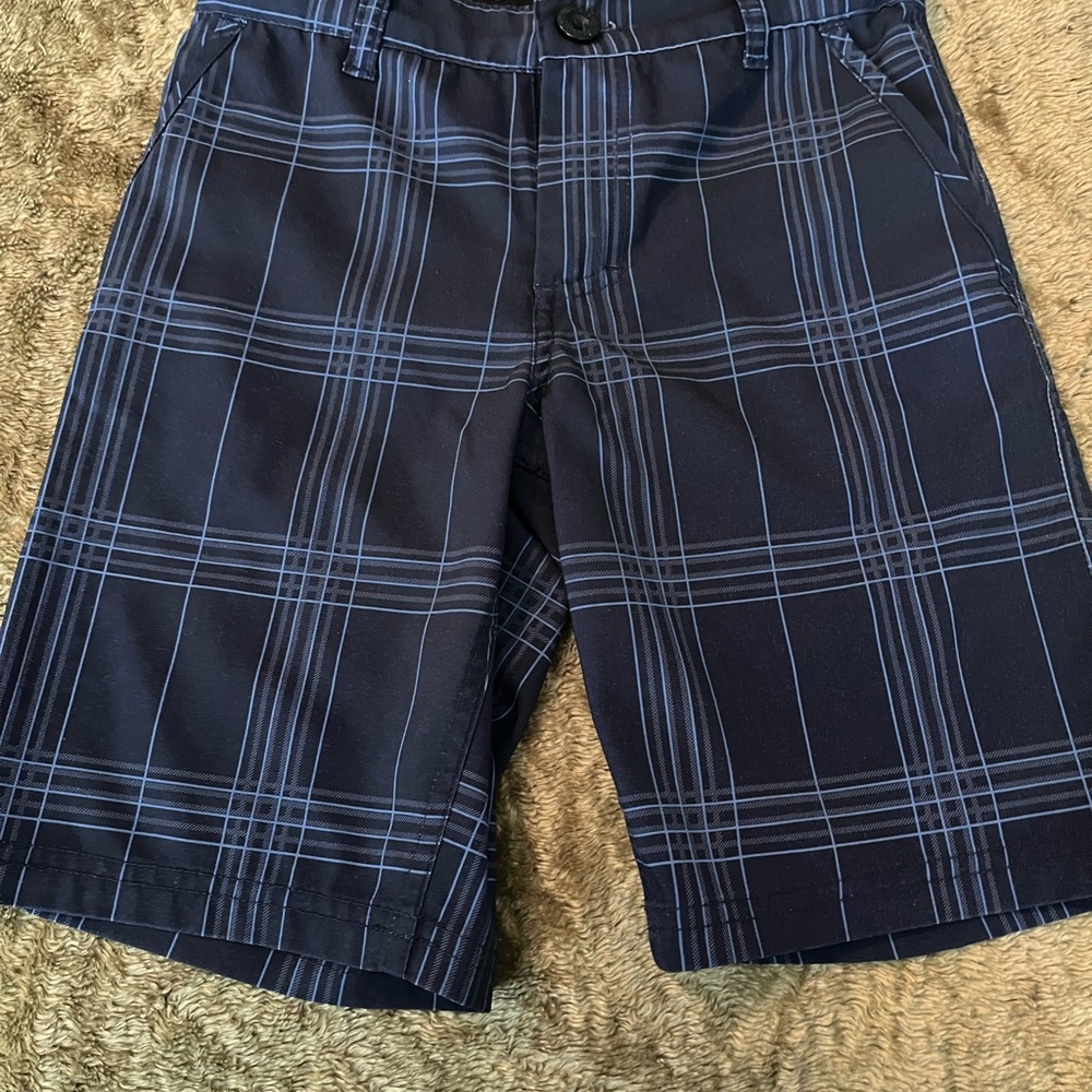 Navy Plaid Shorts